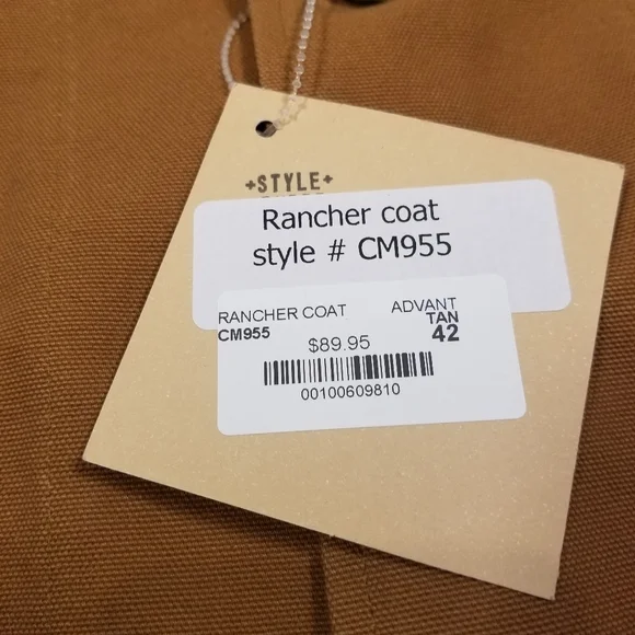 Frontier Classics Jacket 42 Brown Rancher Coat Cotton Canvas Western 3 Button